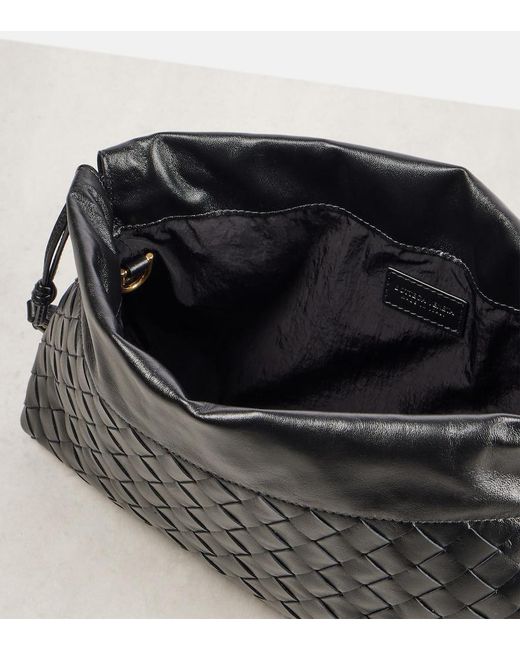Bottega Veneta Black Dustbag Soiree Medium Leather Clutch