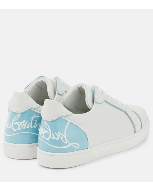 Christian Louboutin White Fun Vieira Brand-embellished Leather Low-top Trainers