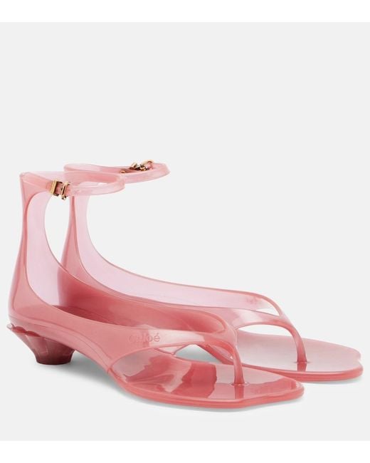 Chloé Pink Jelly Tpu Thong Sandals