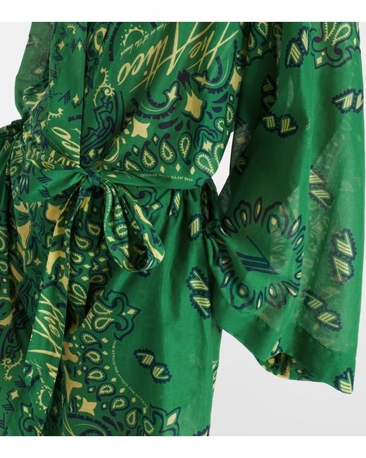 The Attico Green Bandana Cotton Muslin Kaftan
