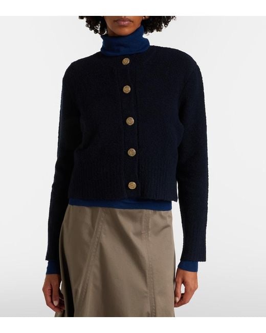 Altuzarra Blue Harris Cropped Wool-Blend Cardigan