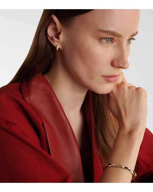 Sydney Evan White Puffy 14Kt Hoop Earrings With Diamonds