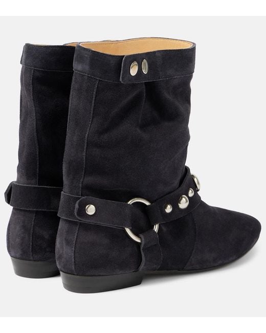 Isabel Marant Black Stanya Studded Suede Ankle Boots