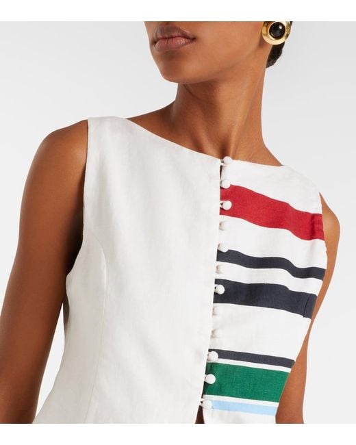 Cala De La Cruz White Top Genova Aus Leinen