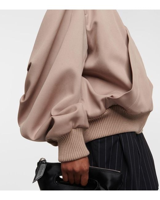 The Attico Brown Bomber Wool Gabardine Jacket