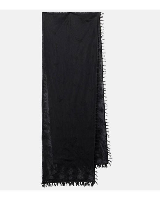 Bufanda De Tul Con Bordado Floral Totême  de color Black