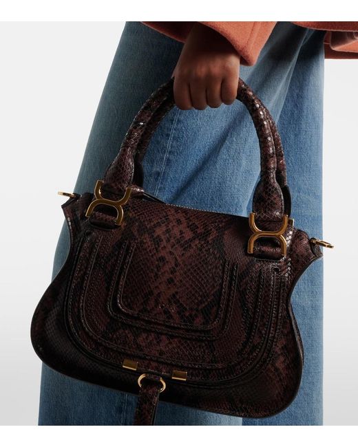 Chloé Black Marcie Small Leather Top-Handle Bag
