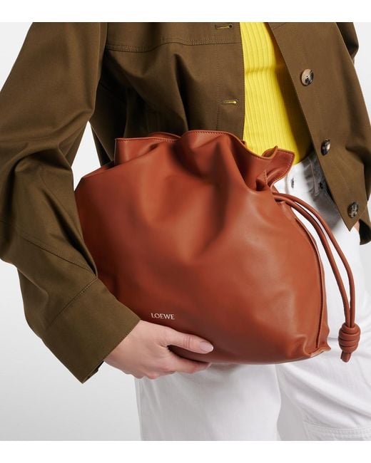 Loewe Brown Flamenco Large Leather Clutch