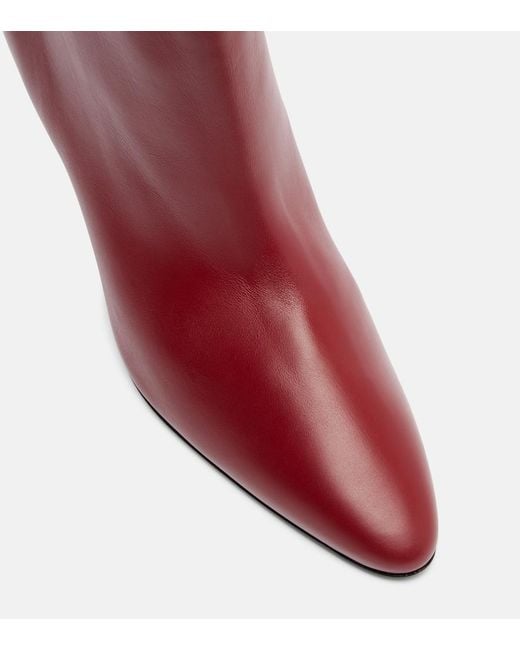 Herbert Levine Red Silhouette 80 Leather Ankle Boots