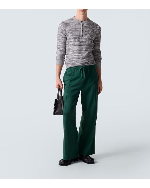 Camiseta Con Botones En Mezcla De Algodon Y Lino J.W. Anderson de hombre de color Gray