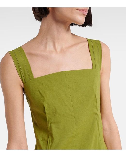 Vince Green Linen-Blend Midi Dress