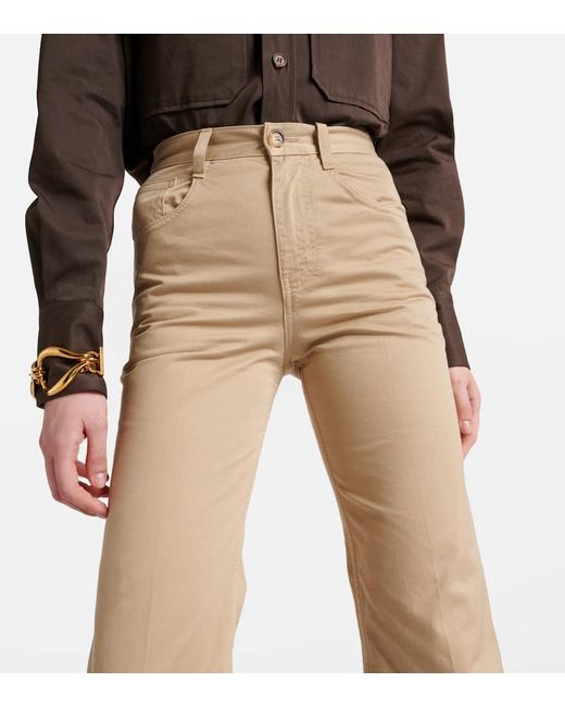 Pantalones anchos Clyde de algodon Saint Laurent de color Natural