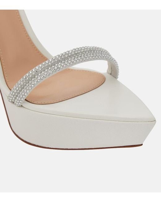 Gianvito Rossi White Cannes Leather Platform Sandals