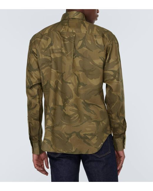 Tom Ford Green Camouflage Shirt for men