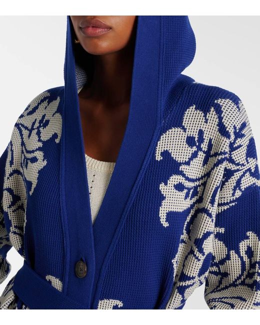 Etro Blue Hooded Cardigan