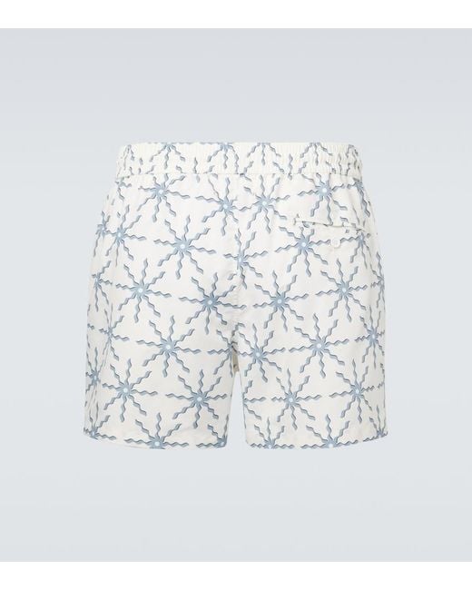 Frescobol Carioca White Rio Printed Swim Trunks for men