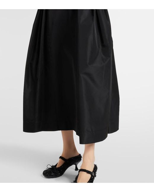 Simone Rocha Black Taffeta Midi Skirt
