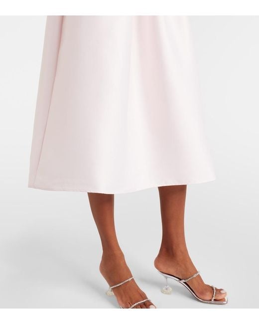 Self-Portrait Pink Belted Taffeta Midi Dress