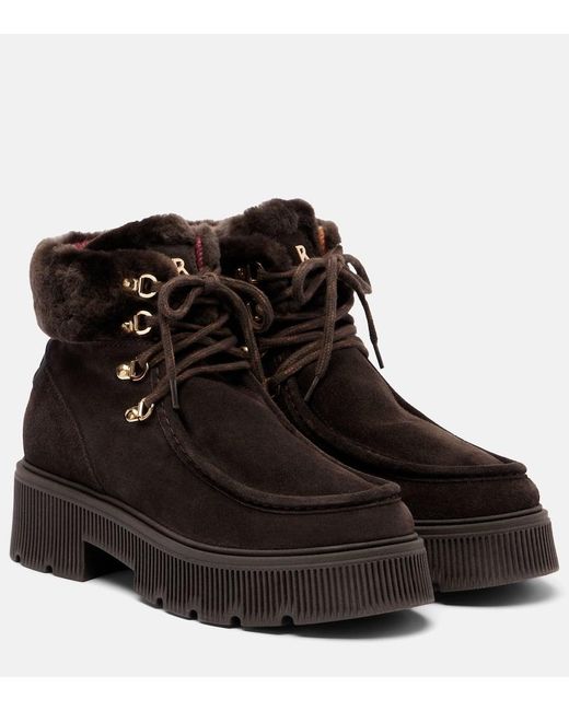 Bottes Turin En Daim Et Shearling Bogner en coloris Black