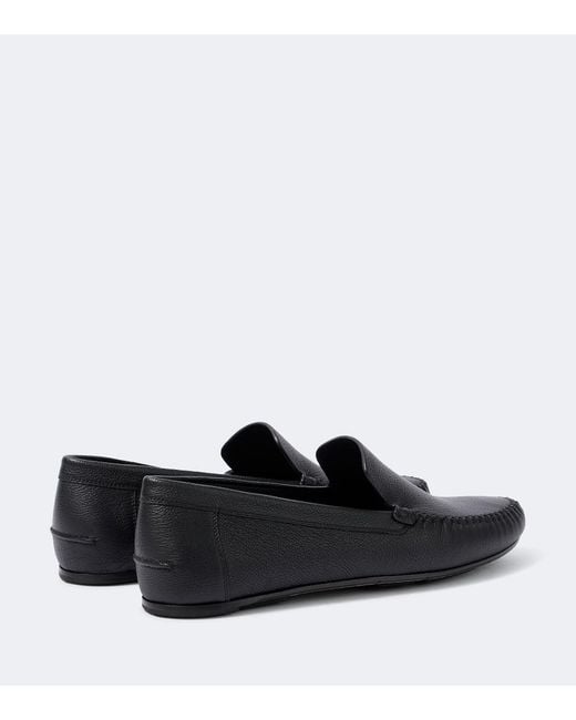 Manolo Blahnik Black Leather Loafers for men