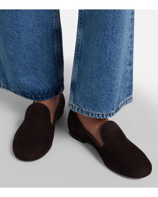 Gianvito Rossi Brown Suede Loafers