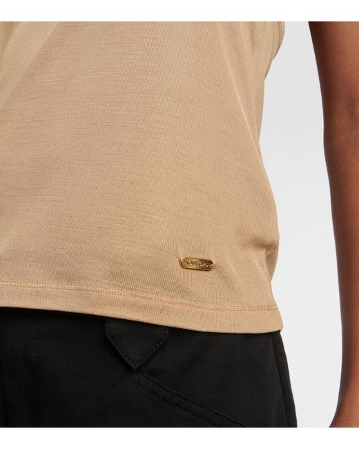 Tom Ford Natural Micro-Rib Silk Jersey Tank Top