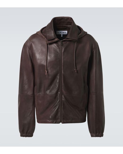 Loewe Brown Leather Jacket for men