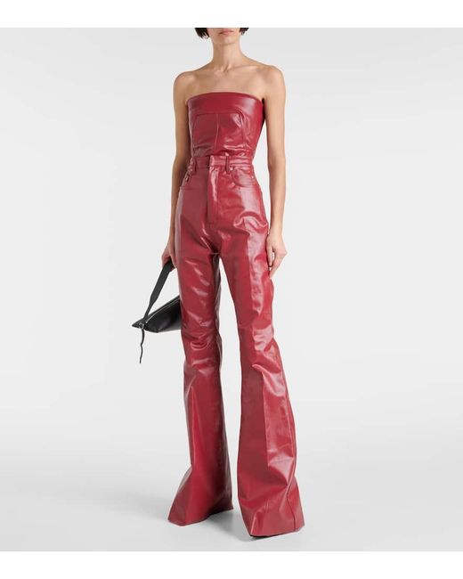 Rick Owens Red High-Rise Jeans Bolan