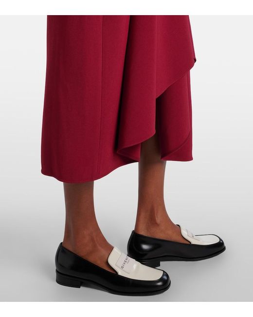 Givenchy Red Asymmetrical Draped Midi Dress
