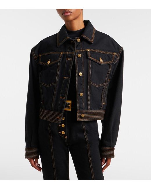 Versace Black Medusa Denim Jacket