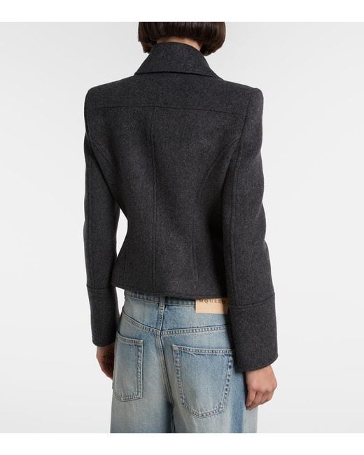 Alexander McQueen Black Double-Breasted Wool Jacket