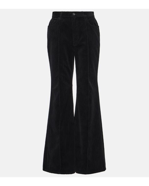 Polo Ralph Lauren Black Cotton Velvet Flared Pants
