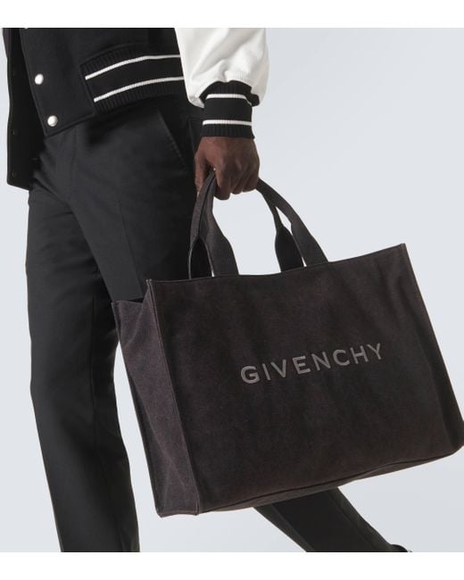 Givenchy Black Logo Canvas Tote Bag for men