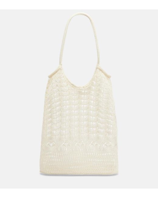 Eres White Ocre Crochet Shoulder Bag