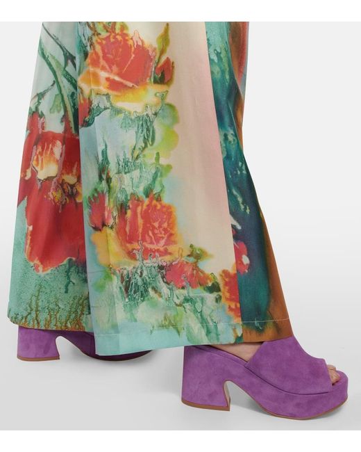 Gianvito Rossi Purple Suede Platform Mules