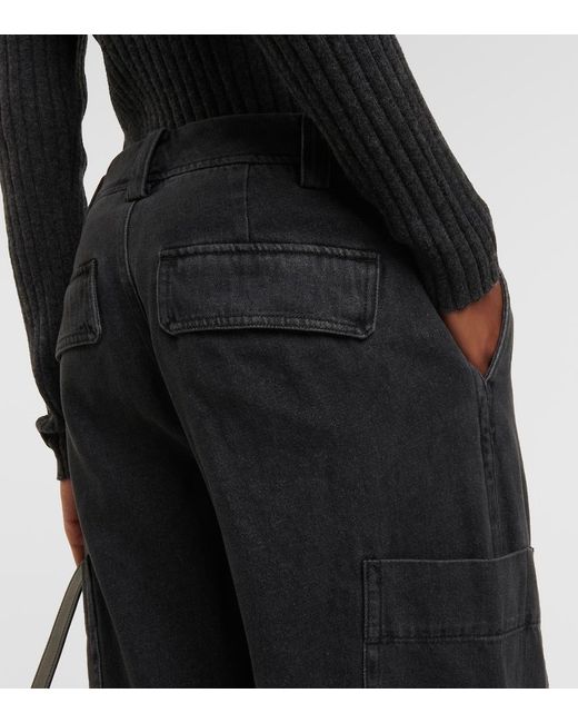 Vince Black Mid-Rise Cargo Jeans