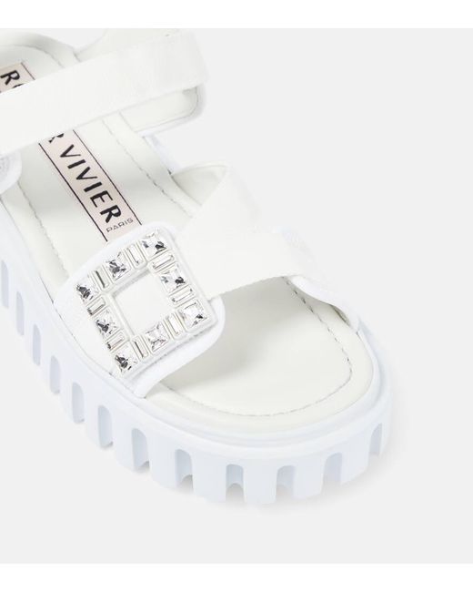 Roger Vivier White Viv' Go-Thick Platform Sandals