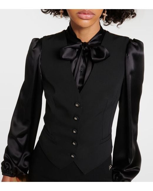 Gilet in misto lana di Dolce & Gabbana in Black