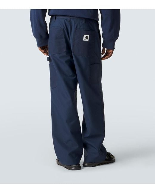Sacai Blue Belted Wide-Leg Pants for men