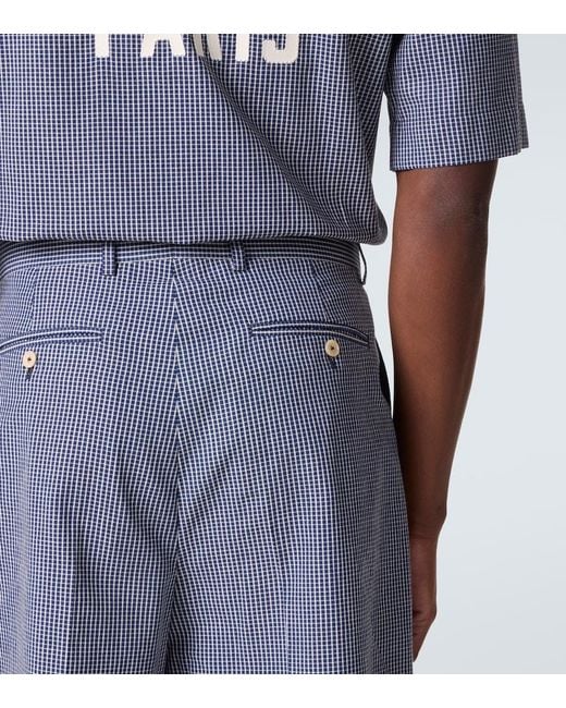 Givenchy Blue Checked Cotton Bermuda Shorts for men