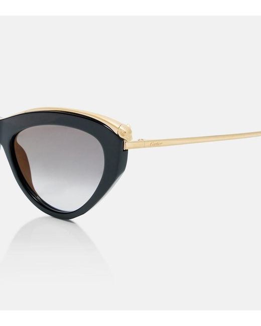 Cartier Brown Panthere De Cartier Cat-Eye Sunglasses