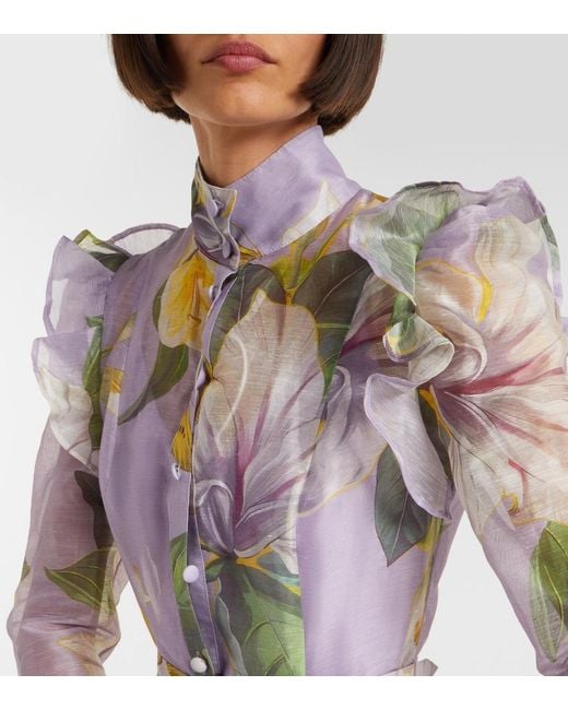 LEO LIN Purple Katrina Butterfly Sleeve Midi Dress
