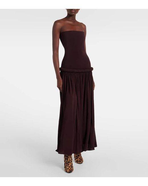 Alaïa Brown Overknees Aus Kalbshaar Mit Leopardenprint