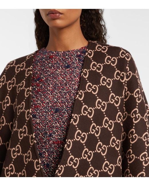 Gucci Brown Wool Poncho