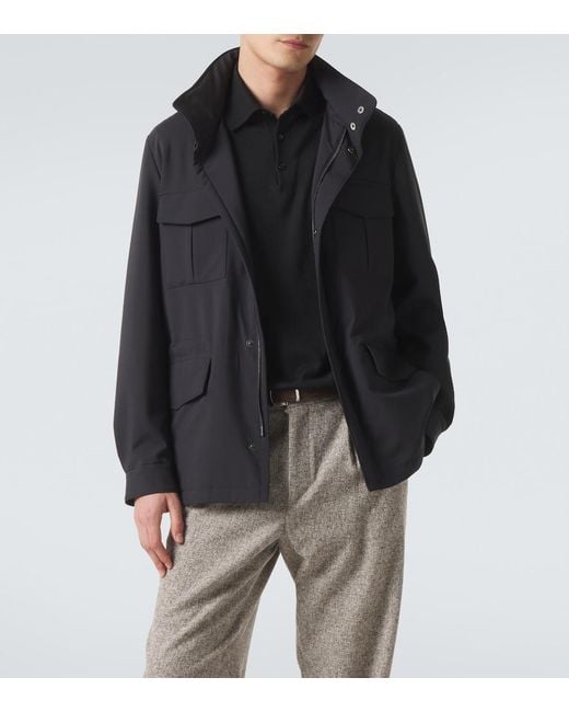 Agnona Blue Technical Field Jacket for men