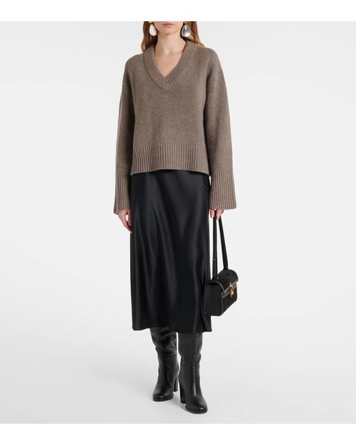 Jupe Midi Carnet En Satin De Soie Max Mara en coloris Black