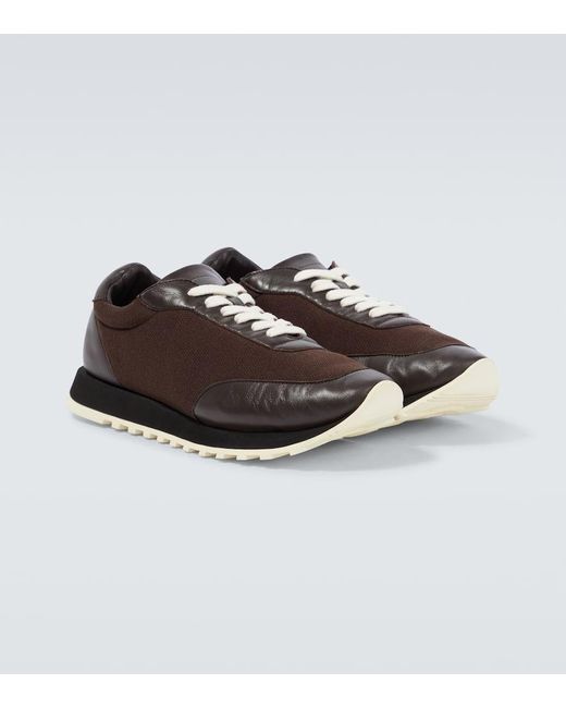 The Row Brown Owen Runner Leather-trimmed Sneakers for men