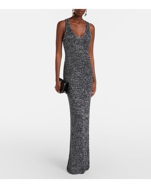 Missoni Gray Sequined Lame Gown