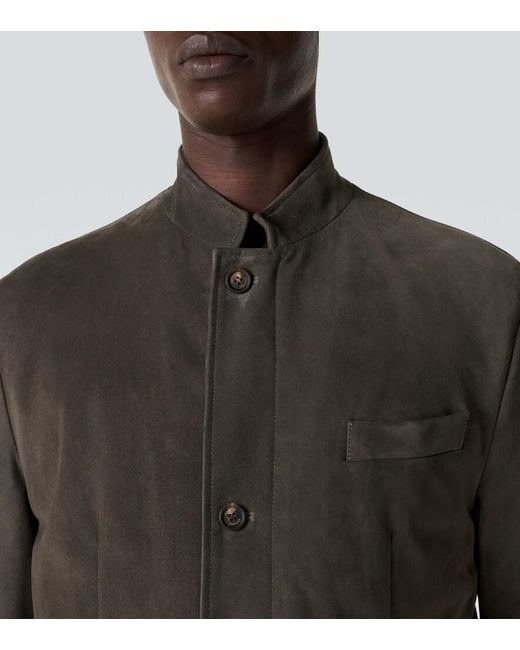 Eleventy Green Suede Jacket for men
