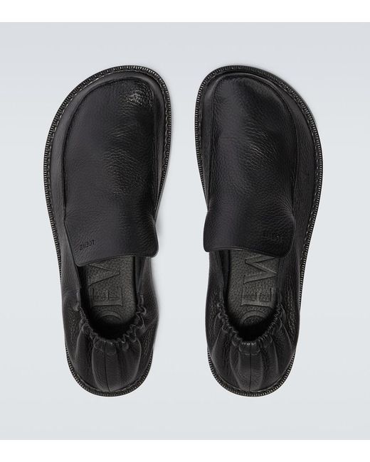 Loewe Black Flex Leather Loafers for men
